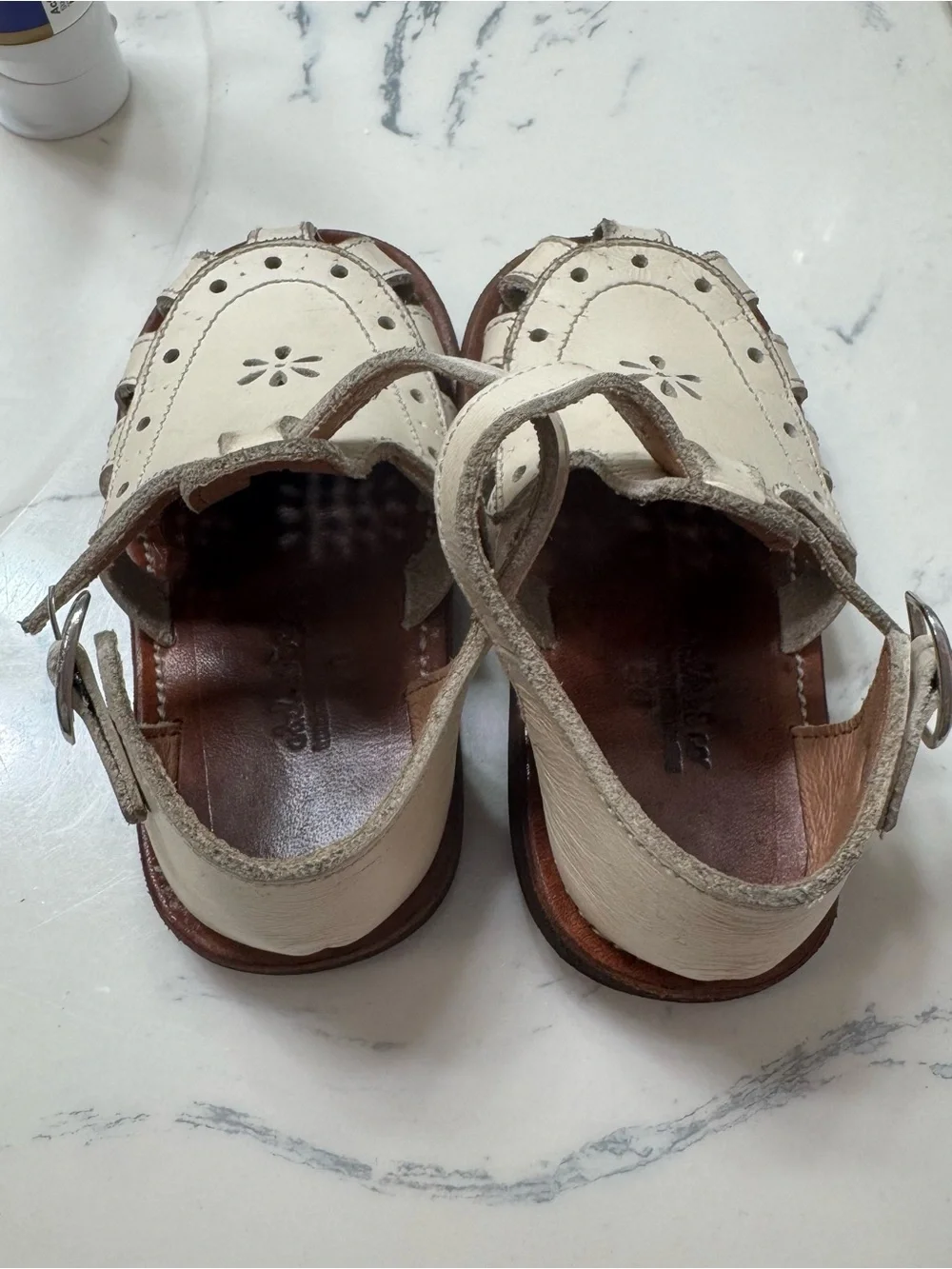 Adelisa & Co White Leather Closed-Toe Sandals